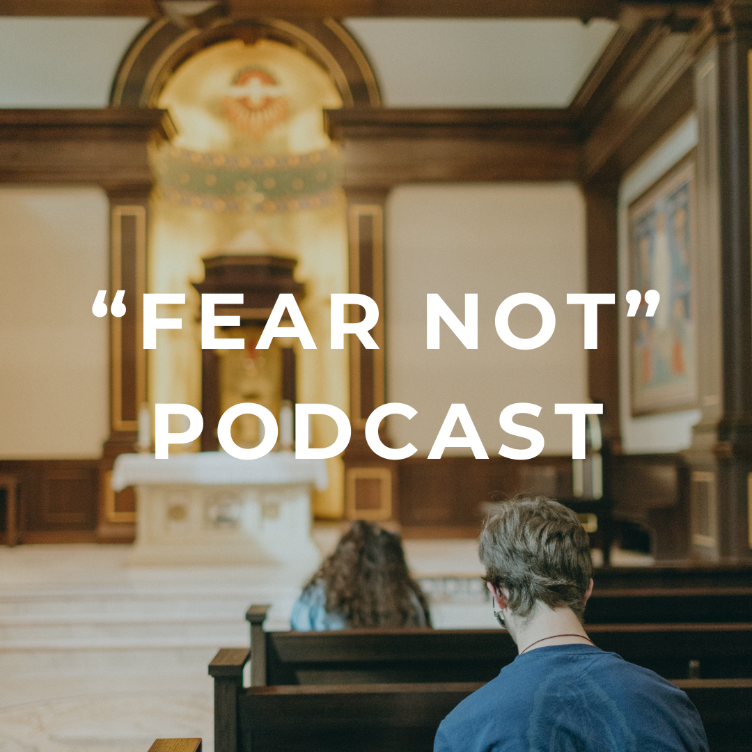 Catholic discernment podcast. listen to the fear not podcast and hear God's voice